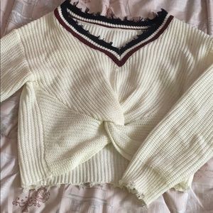 crop top knit long sleeve